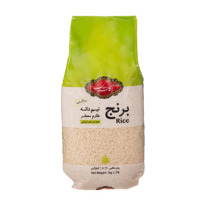 برنج نیم دانه طارم گلستان مقدار 1 کیلوگرم Golestan Tarom Half-Grain Rice 1Kg